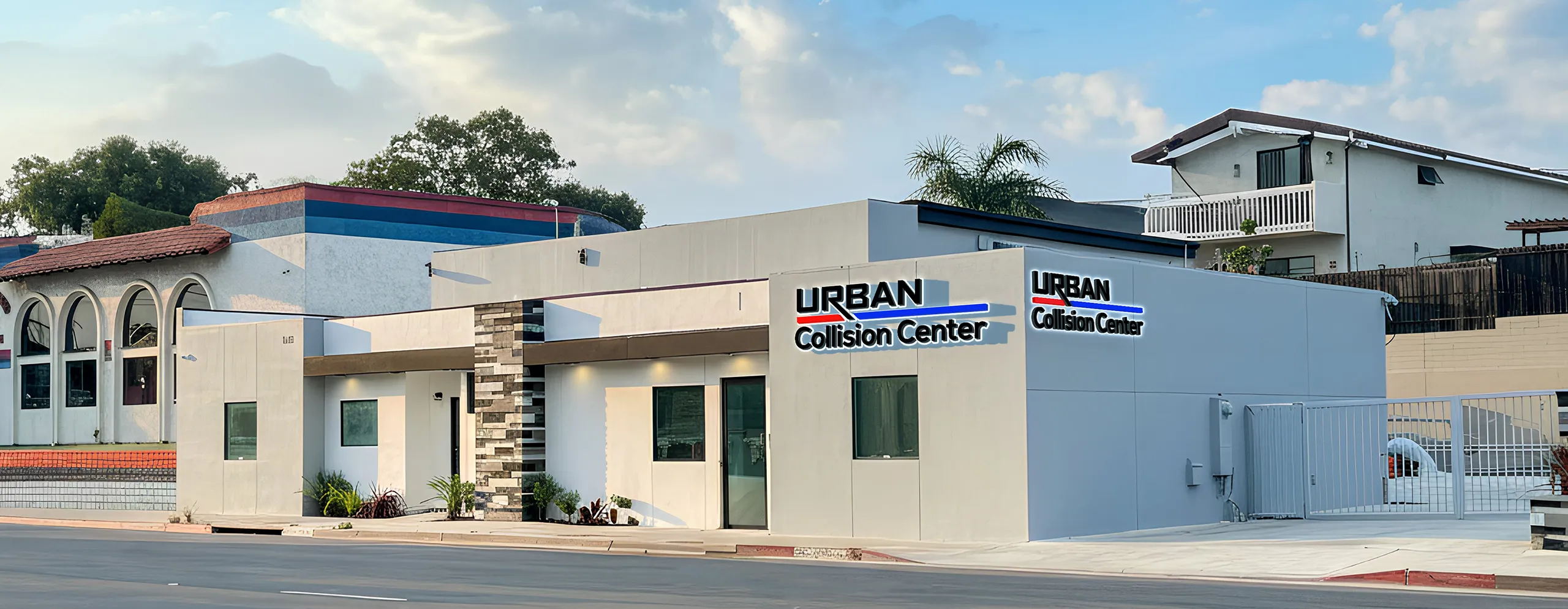 Exterior of Urban Collision Center auto body shop in Redondo Beach, California